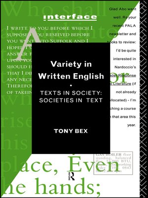 cover image of Variety in Written English